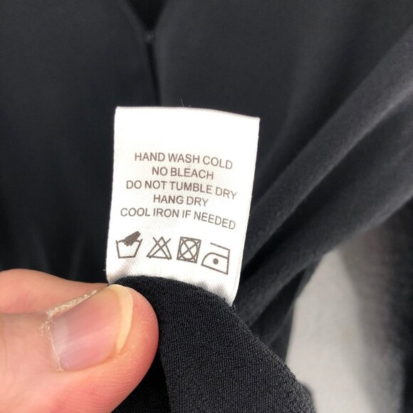 Lovers + Friends Top Womens Small Black Bodysuit Long Balloon Sleeves Snap Front - Picture 7 of 10